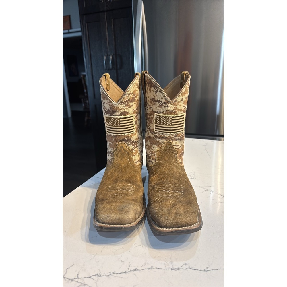 Ariat Men's Sport Patriot Sand Storm Camo Flag Western Boots SZ 6